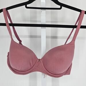 Body by Victorias Secret Womens Sz 32DD Lined Demi Bra Dark Dusty Rose